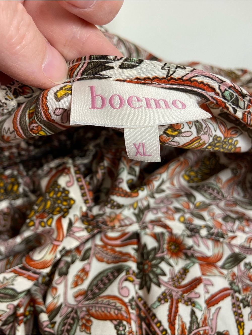 Smocked Paisley Maxi Dress in Brown & Cream - Picture 2 of 8